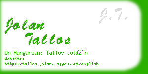 jolan tallos business card